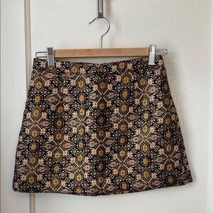 Patterned Mini Skirt - Multicolor